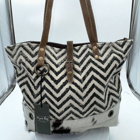 Myra Bag Handbags - NWT Myra Bag upcycled Cowhide leather Applique Large Tote bag